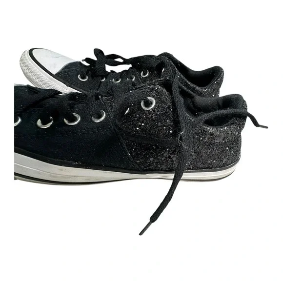 Converse Chuck Taylor All Star Low Top‎ Glitter Black Sneakers Women US 7 - Picture 11 of 12